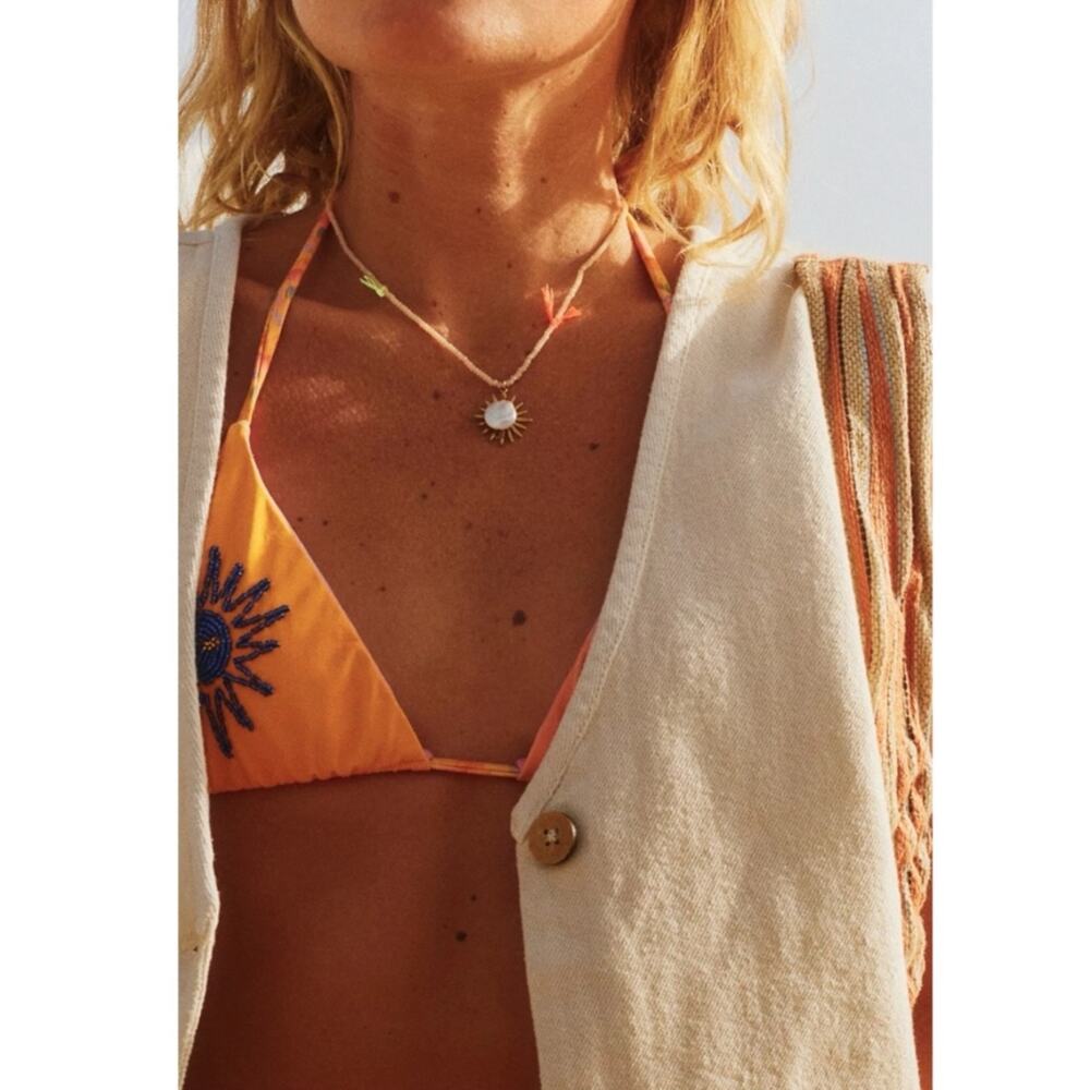 Free People Ariana Ost Sunlight Choker in Citrine NWT Sun Charm Bohemian Dainty - Picture 4 of 11